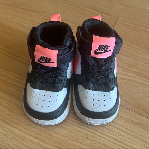 Nike Court Borough Mid 2 White Black Fierce Pink Sneakers Toddler 4C - Picture 2 of 7